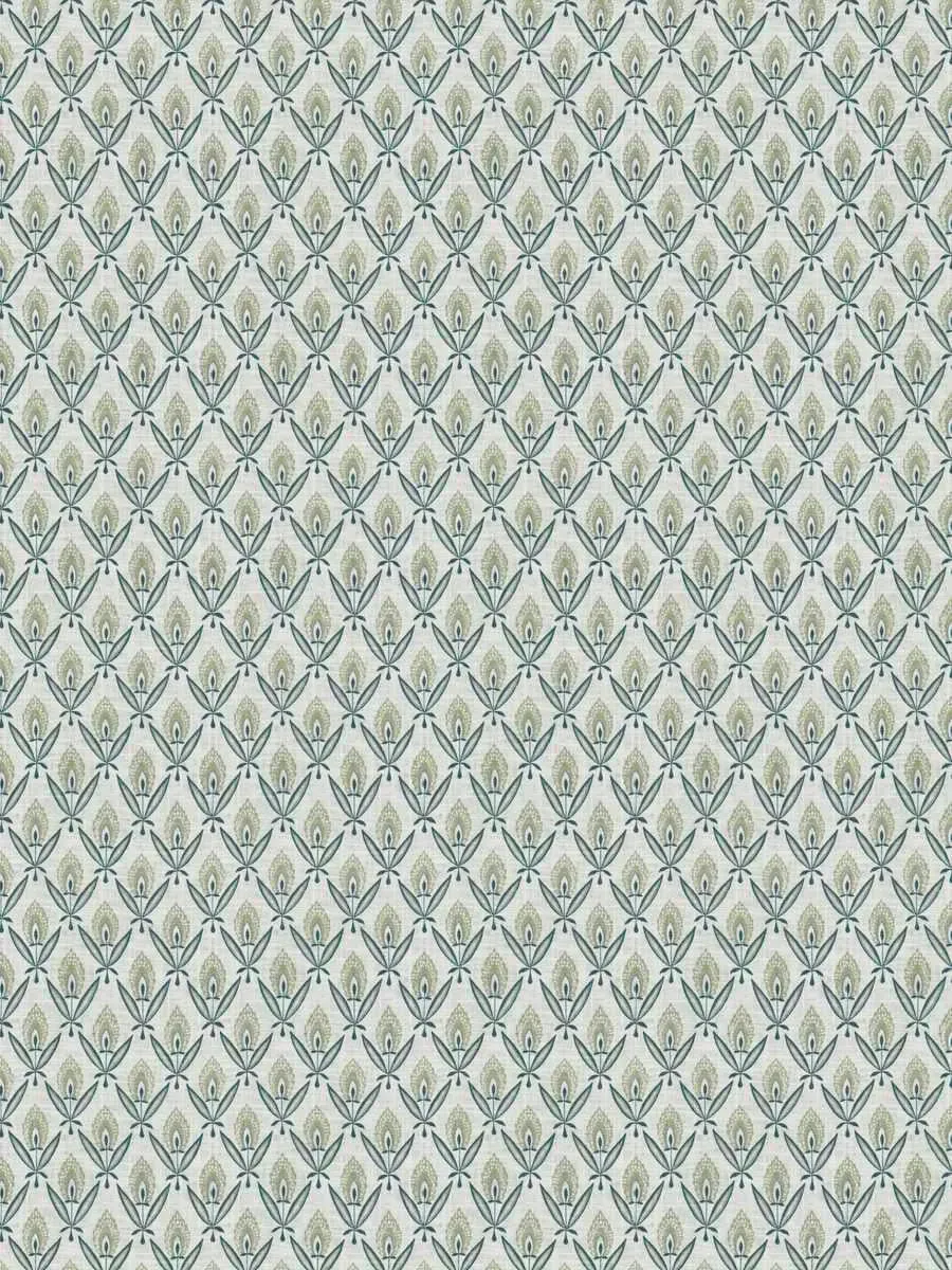 French General Jardin Darcy Vert tissu lin coton 137 cm