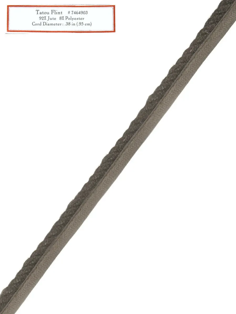 French General Tatou Flint galon décoratif au mètre gris silex