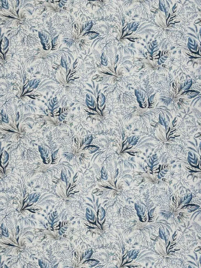 French General Gardinier Indigo tissu ameublement lin indigo au mètre