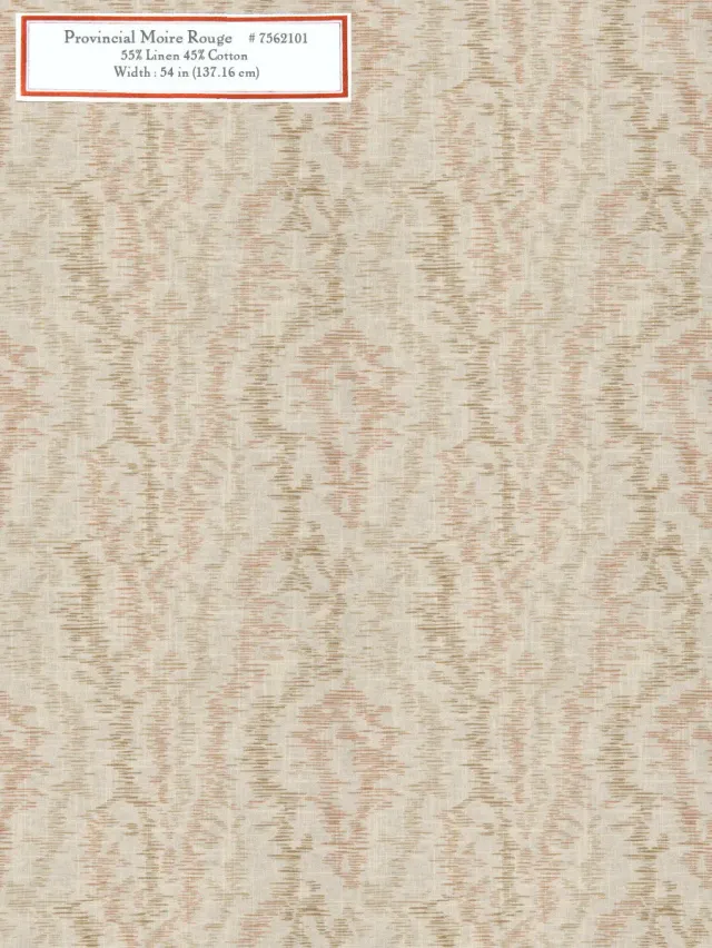 French General Provincial Moiré Rouge tissu ameublement 137 cm