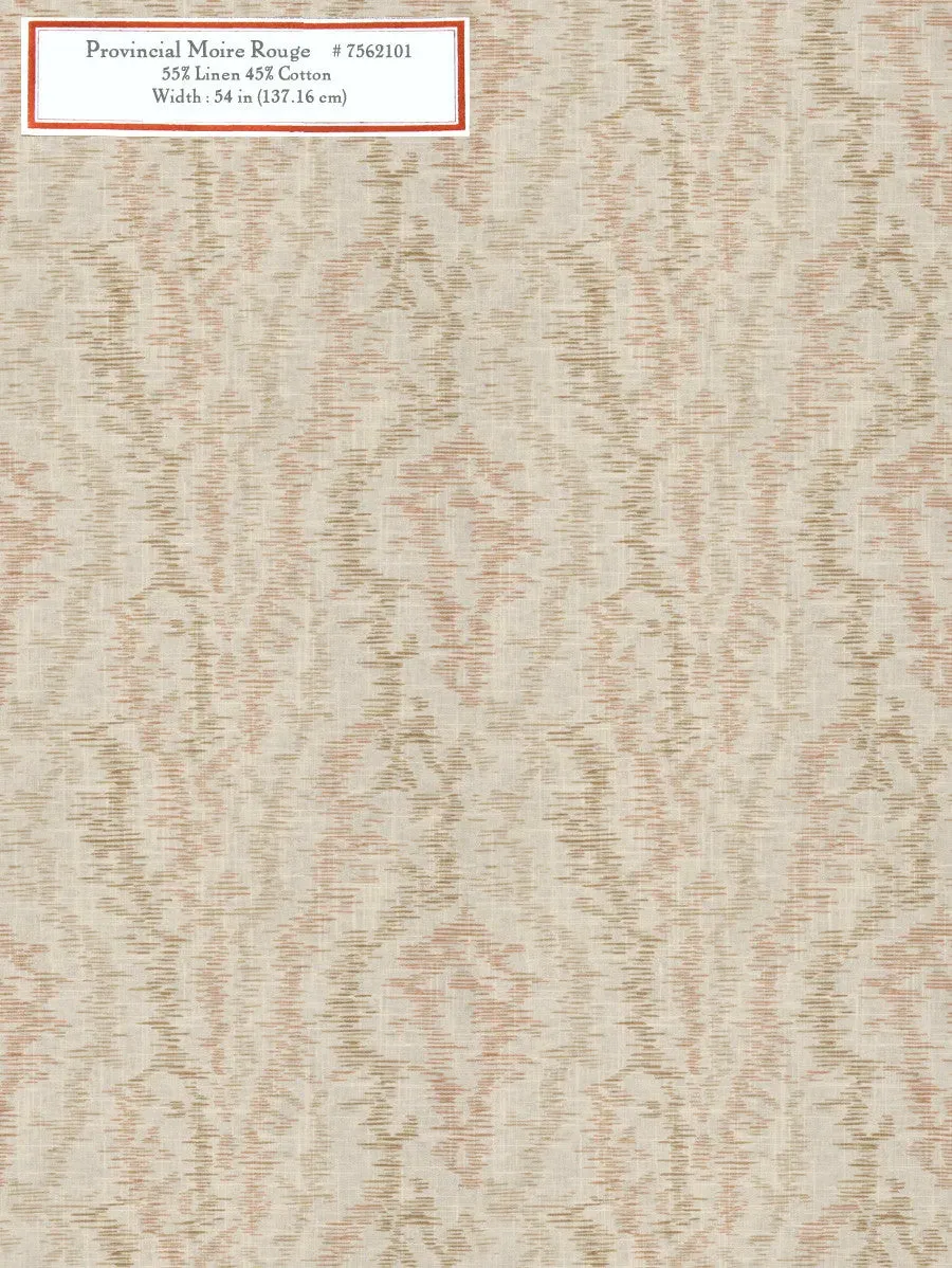 French General Provincial Moiré Rouge tissu ameublement 137 cm