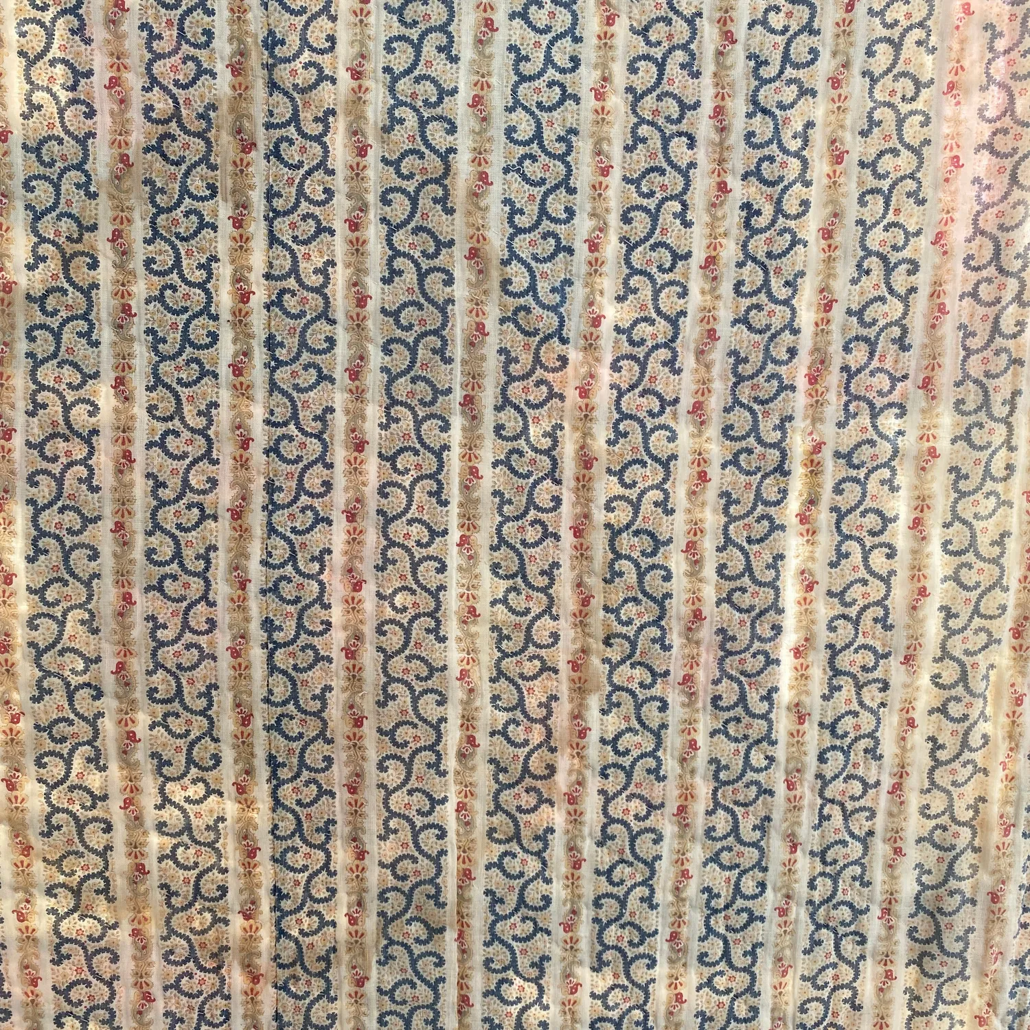 French General Log Cabin quilt ancien 173x213 cœur rouge
