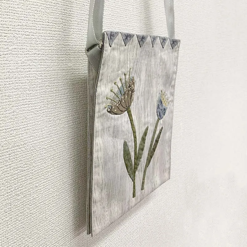 Yoko Saito sacoche applique fleurs kit A 18 cm coton