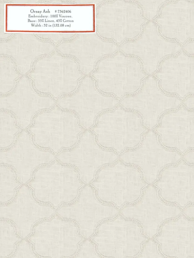 French General Volume II Orsay Ash tissu déco gris au mètre