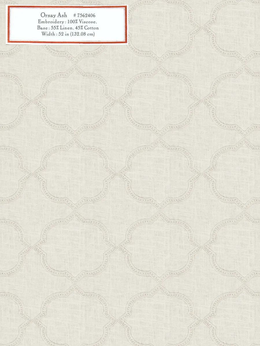 French General Volume II Orsay Ash tissu déco gris au mètre