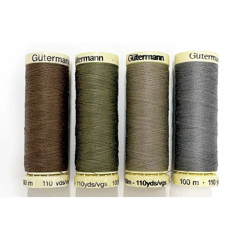 Yoko Saito fil machine tissu nylon 100 m marron