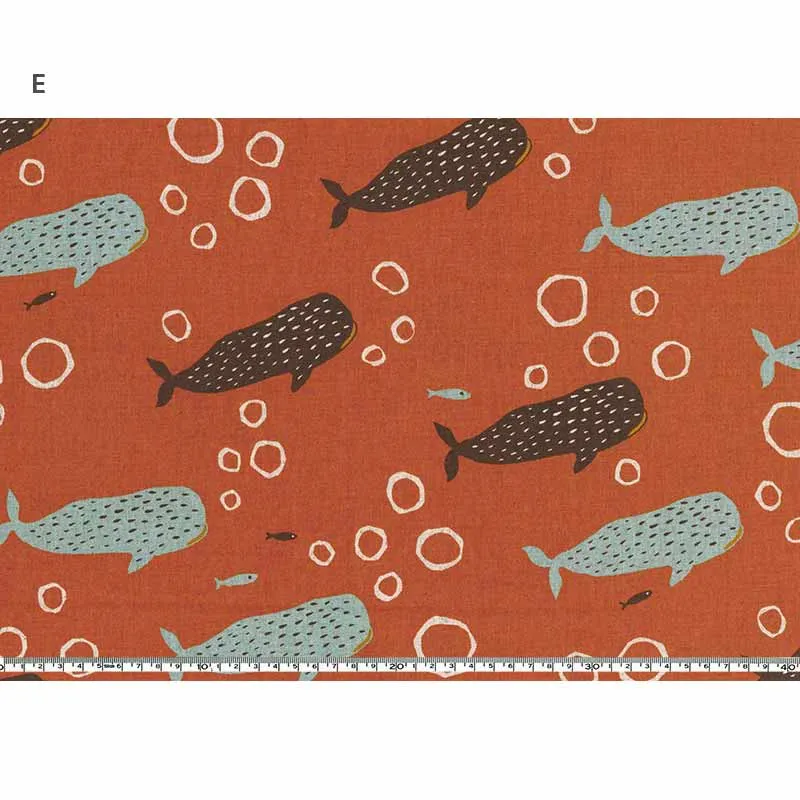 Yoko Saito 10729 tissu requin-baleine coton lin au mètre