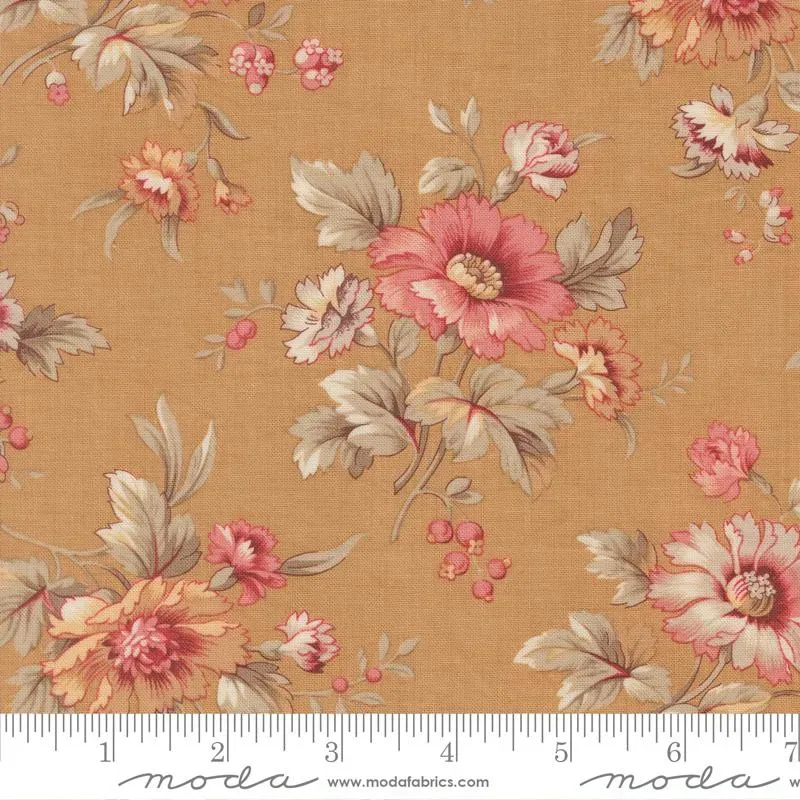 French General Joie De Vivre tissu coton Tea 13981 14