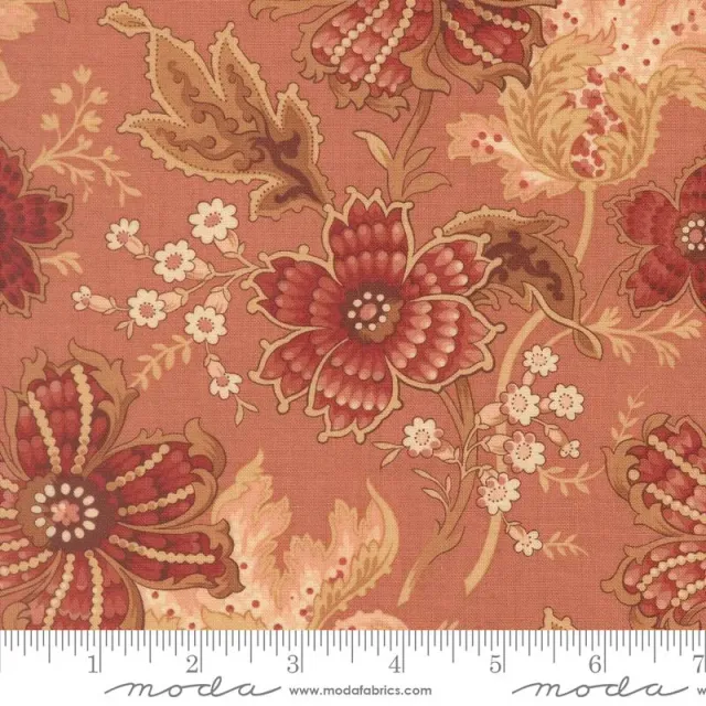 French General Le Jardin Rouge 36150 12 tissu coton argile au mètre