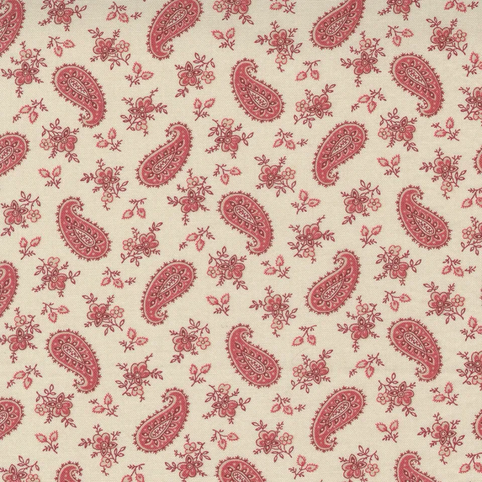 French General La Vie Boheme 13904 19 tissu coton rouge au mètre