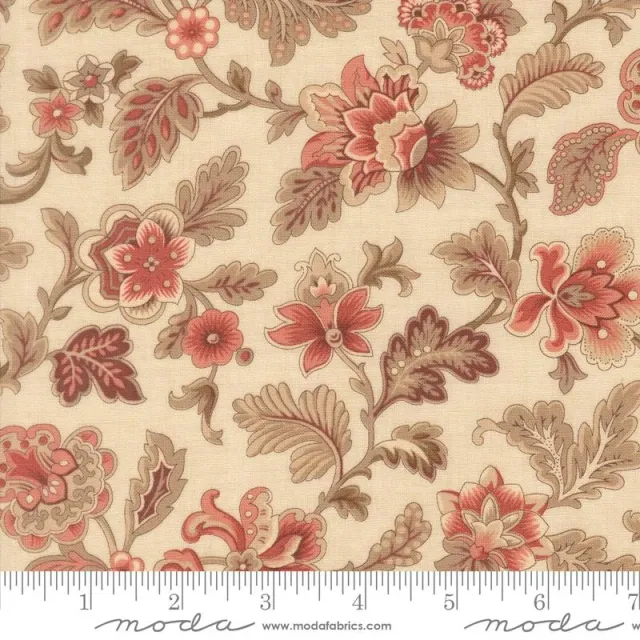 French General Le Jardin Rouge 36152 16 tissu coton perle