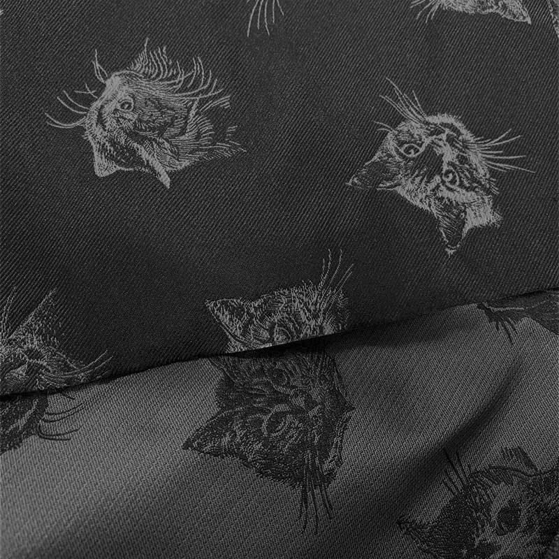 Yoko Saito jacquard polyester chat tissu au mètre 93 cm