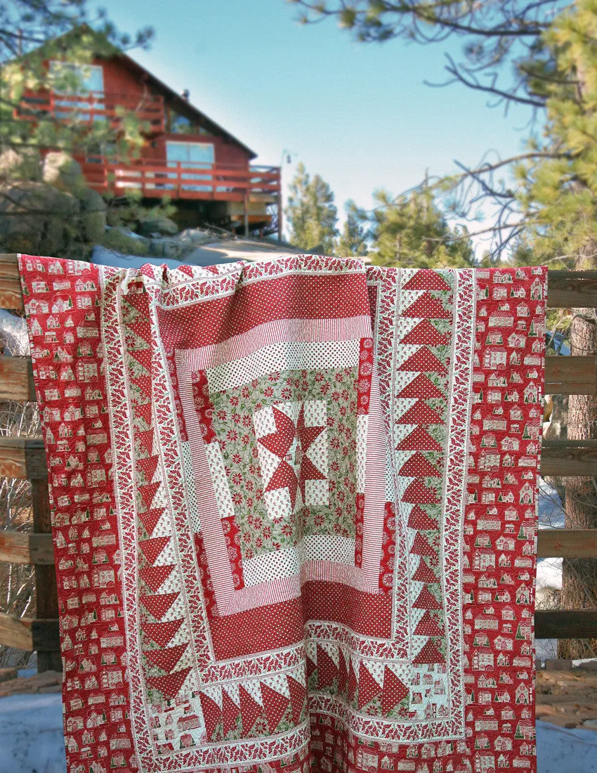 French General Petites Maisons de Noël patron quilt papier 182 cm