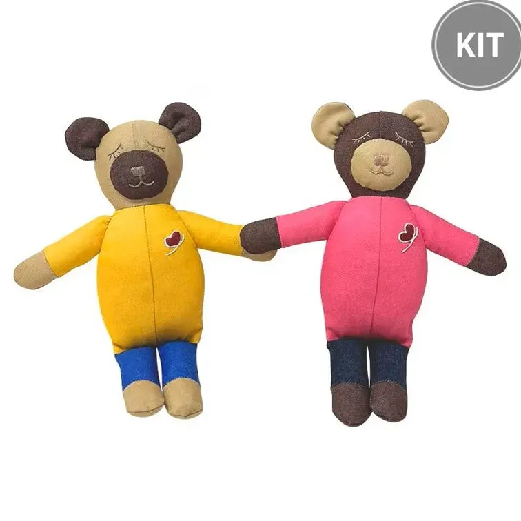 Yoko Saito Sleepy Bear Vol.3 kit peluche denim 27 cm jaune