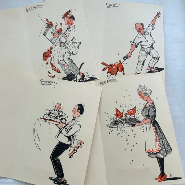 French General cartes menus anciennes lot 6 Neosedyl
