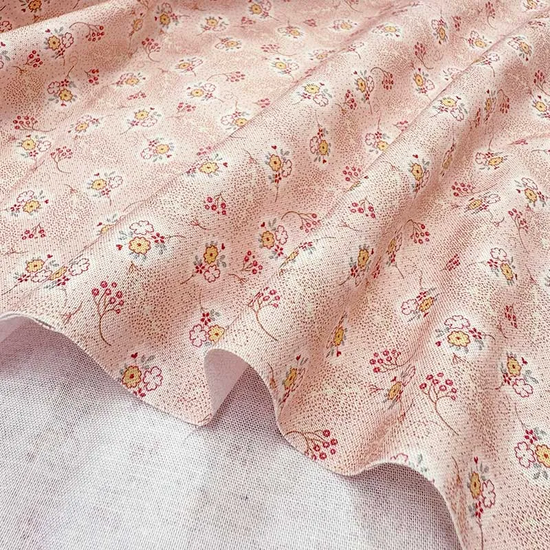 Yoko Saito 2026-03-A07 coupon tissu coton 33x35 cm rose
