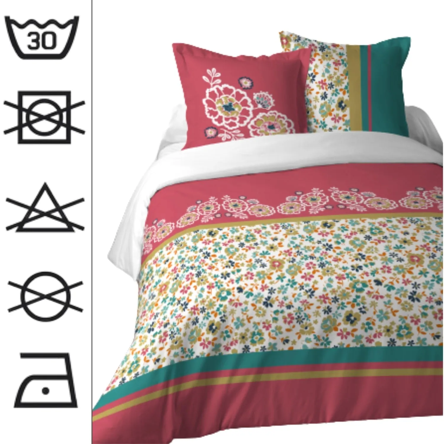 Stof Amaryllis parure housse de couette 240x220 coton multicolore
