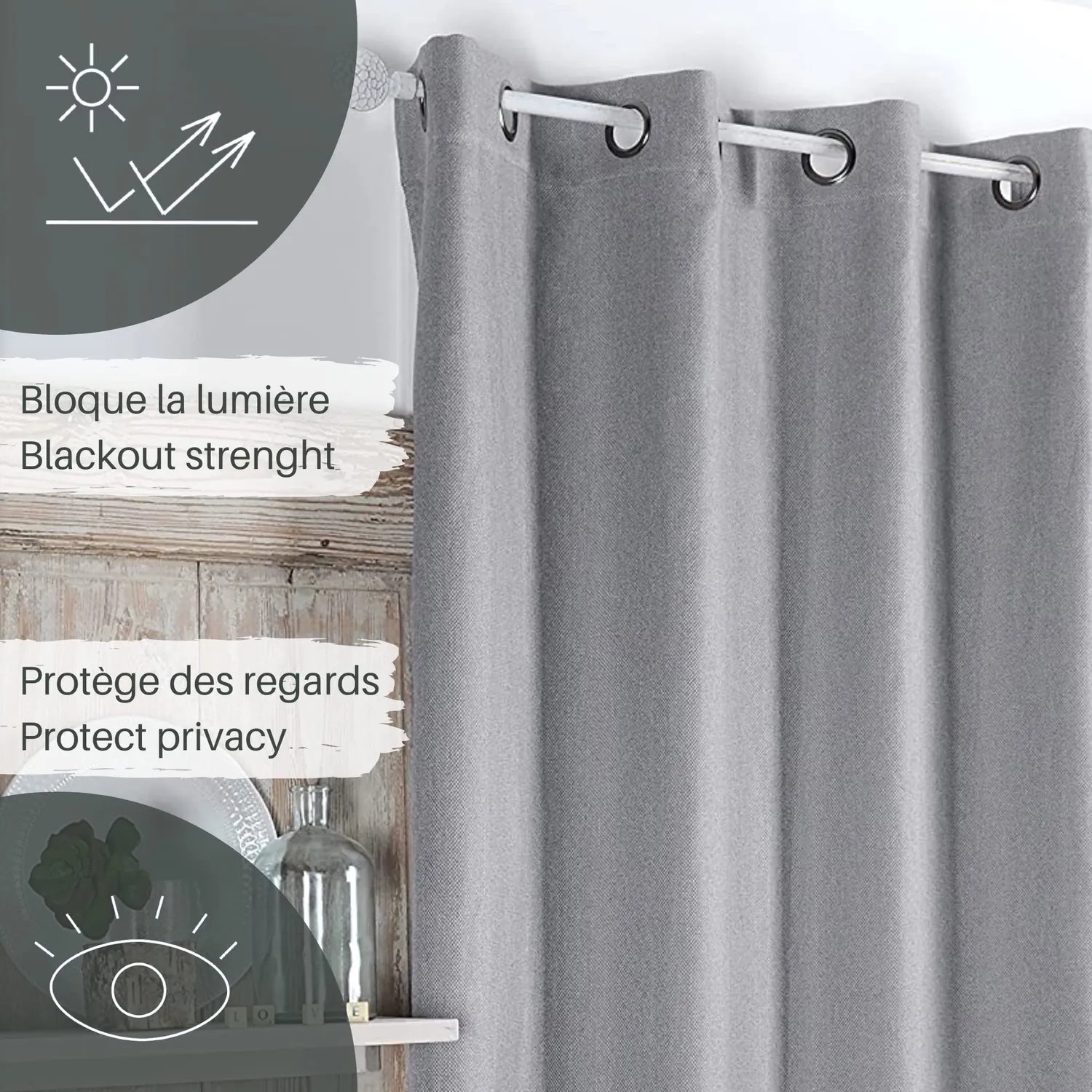 Stof Copenhague 140x160 rideau occultant perle polyester