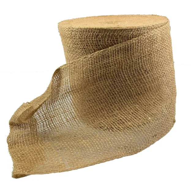 Tissushop bande toile de jute naturel 50 m 20 cm