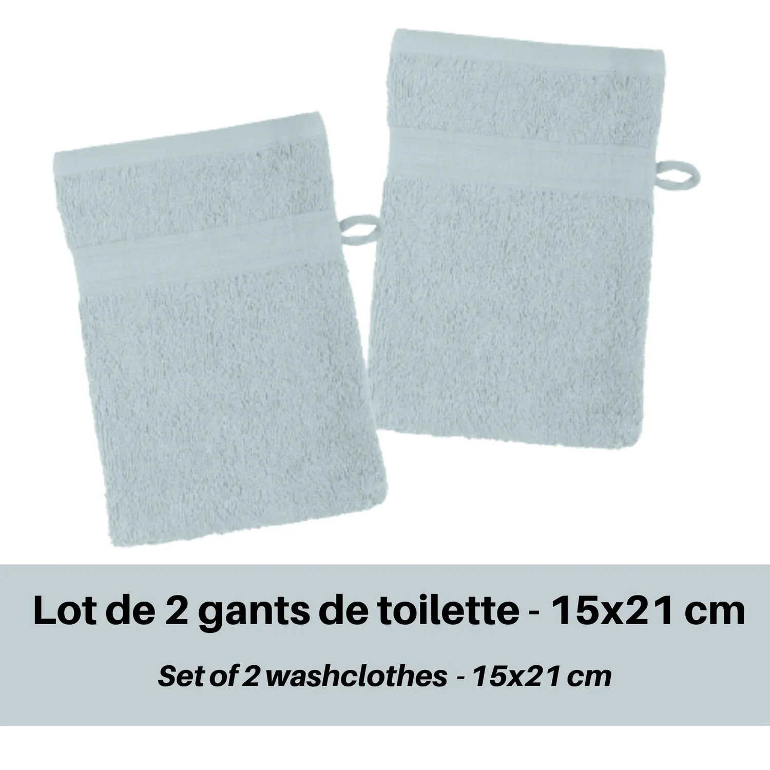 STOF Lagune gants de toilette 15x21 ciel bio lot 2