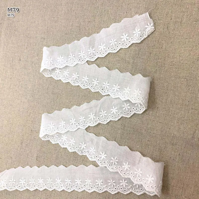 Yoko Saito M79 dentelle coton blanc 16 mm au mètre