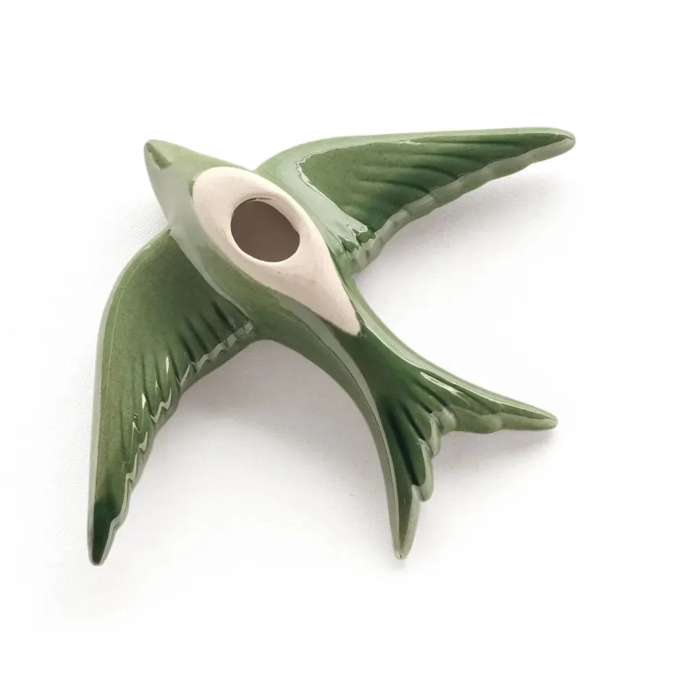 La Maison Naïve Hirondelles céramique Vert Olive lot de 3