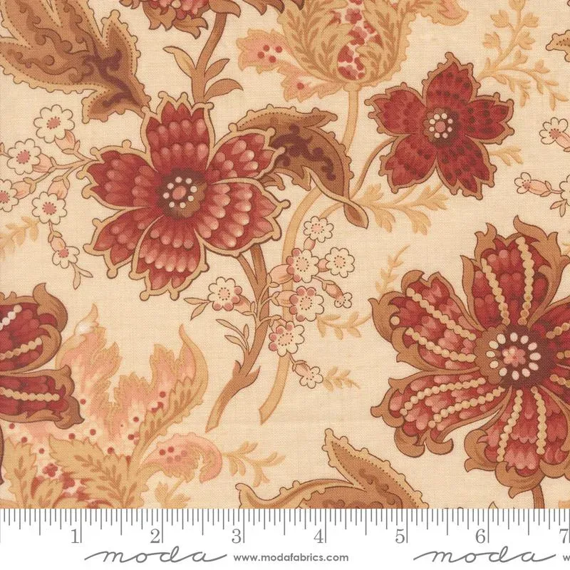 French General Le Jardin Rouge 36150 14 tissu coton Pearl