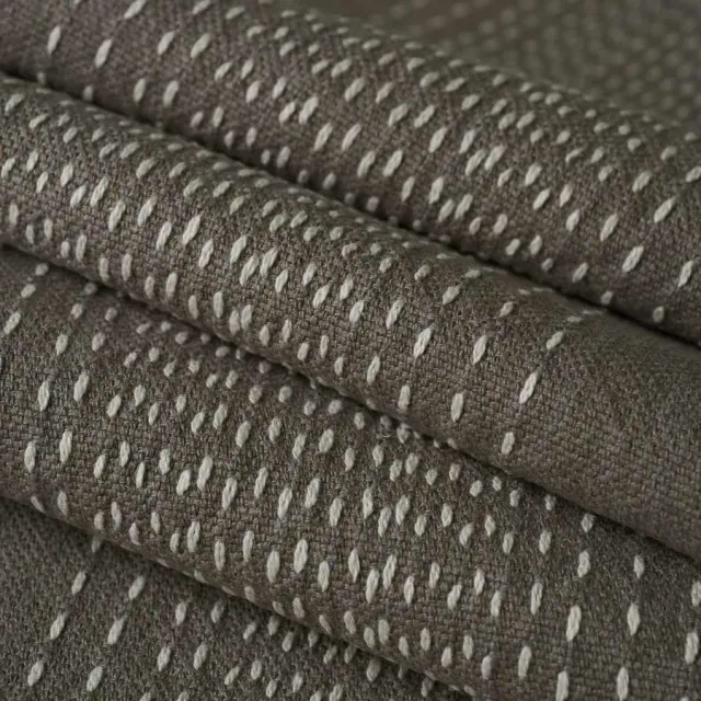 French General Maribel Stripe Charcoal tissu ameublement rayé