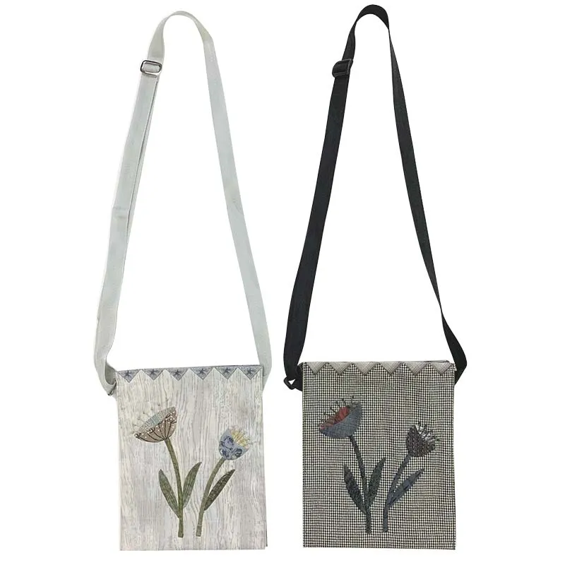 Yoko Saito sacoche applique fleurs kit A 18 cm coton