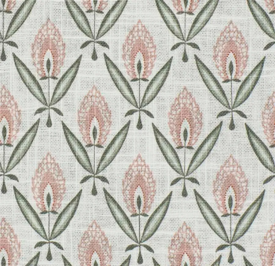 French General Jardin Darcy Rose tissu ameublement lin coton
