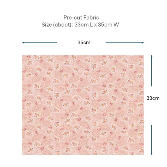 Yoko Saito 2026-03-A07 coupon tissu coton 33x35 cm rose