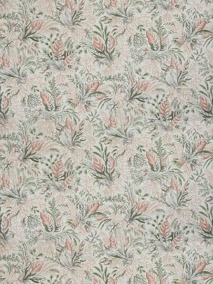 French General Gardinier Rose tissu ameublement lin 137cm