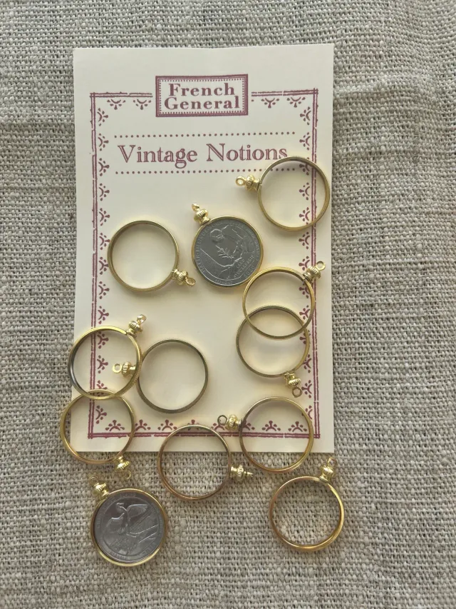 French General Vintage Brass médaillon laiton 25 mm lot 12