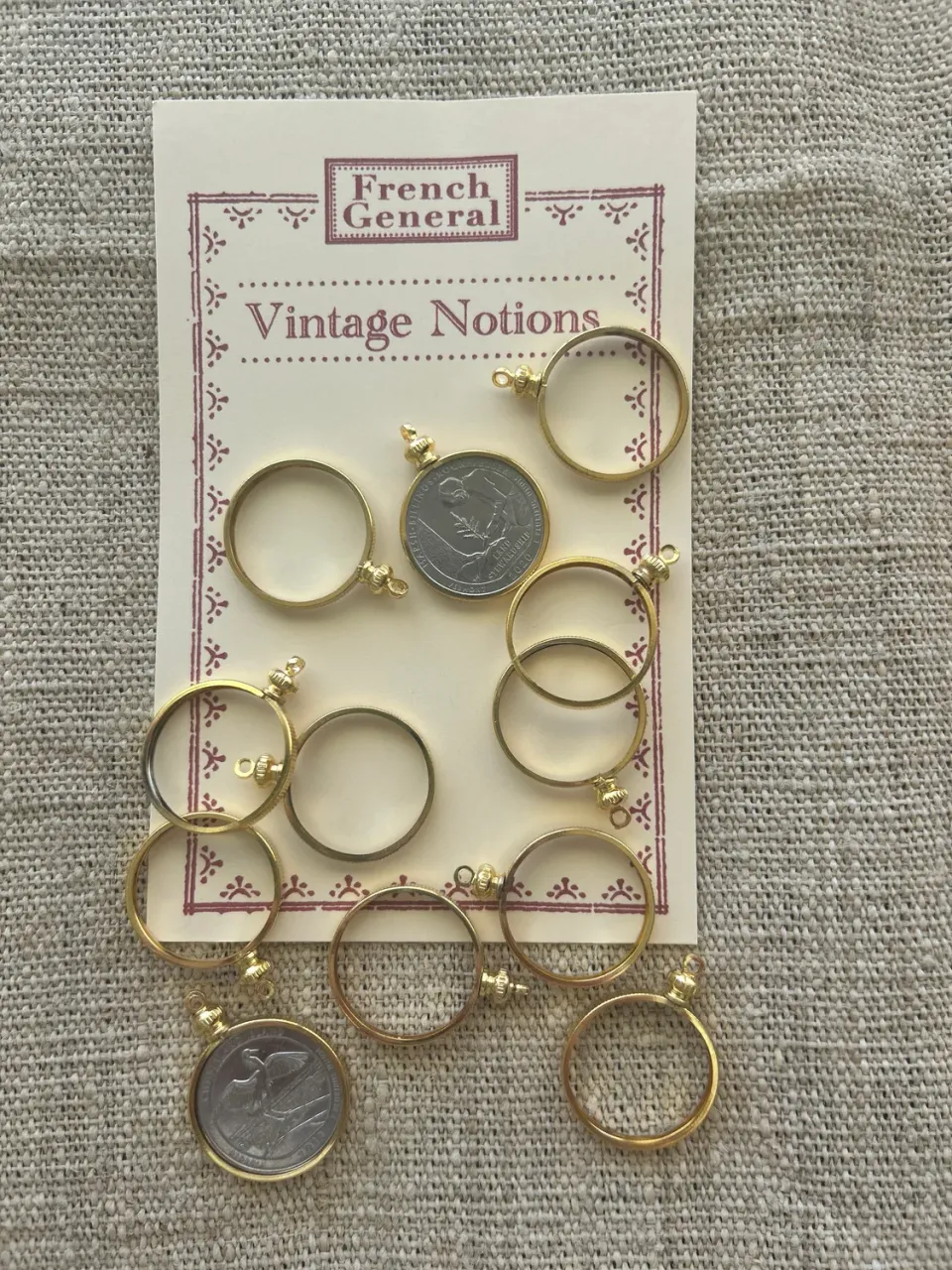 French General Vintage Brass médaillon laiton 25 mm lot 12