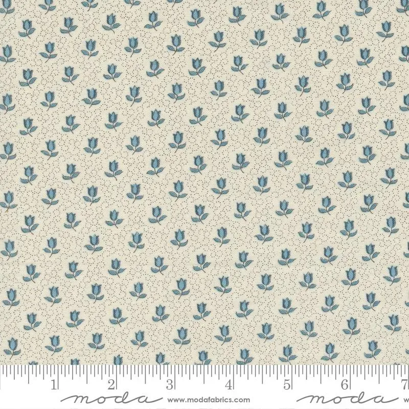 French General Antoinette 13955 12 coupon coton bleu