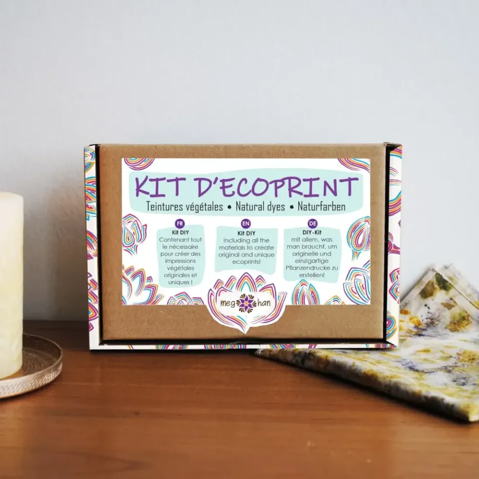 Tribu Indigo écoprint kit DIY teinture foulard + pochon