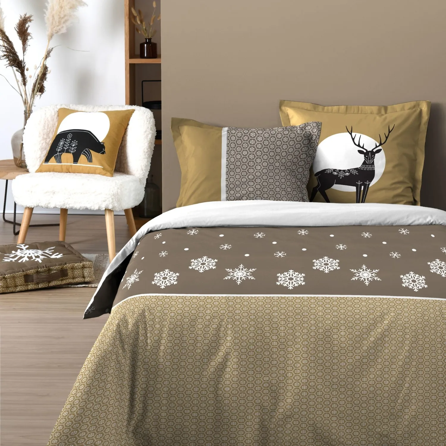 STOF Estrella parure 240x220 cm or coton 3 pièces