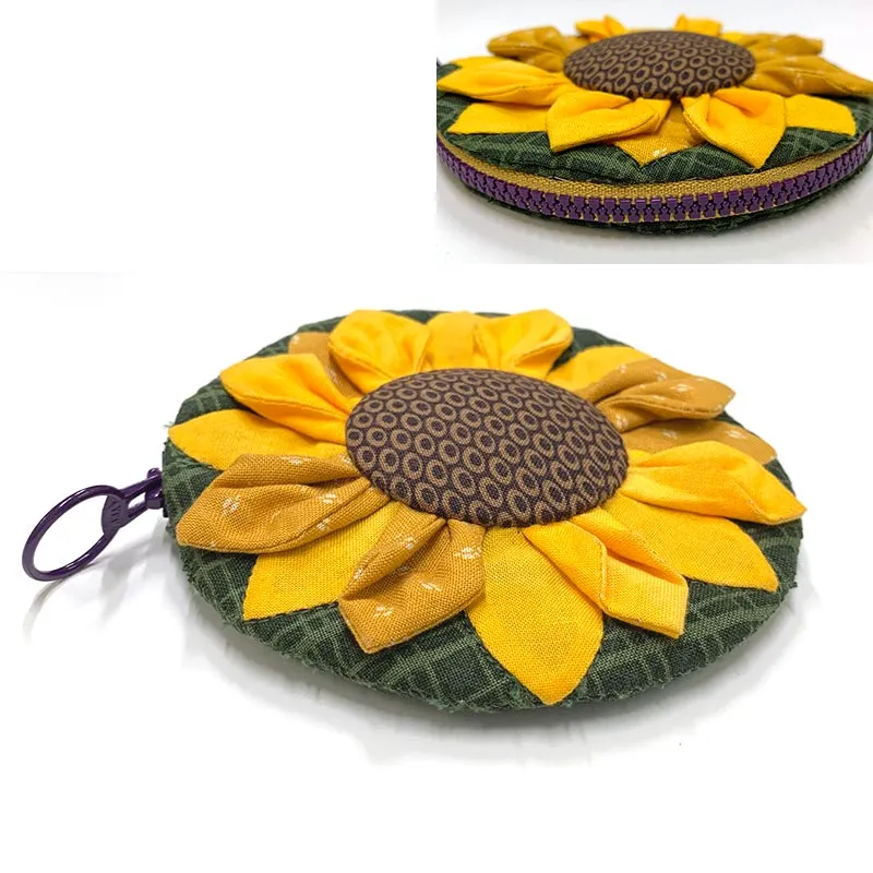 Yoko Saito Flower kit porte-monnaie tournesol zip 11 cm