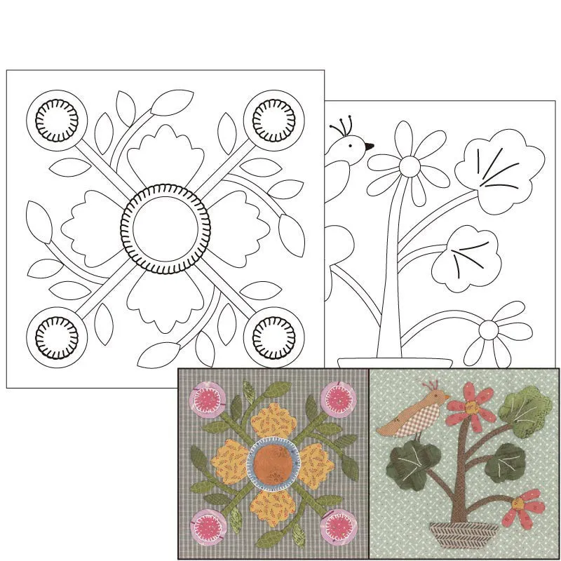 Yoko Saito Baltimore patron tapisserie appliqué 78cm