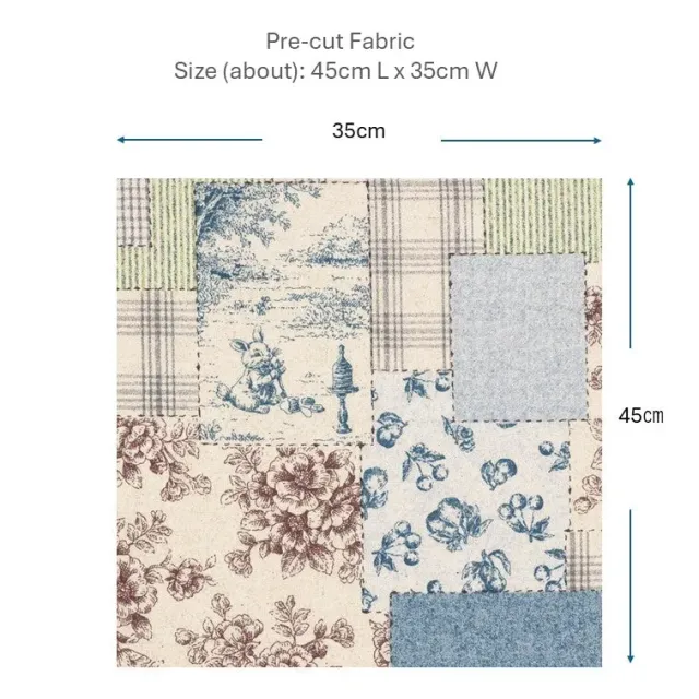 Yoko Saito 2026-02-A02 tissu coton 45x35 cm bleu