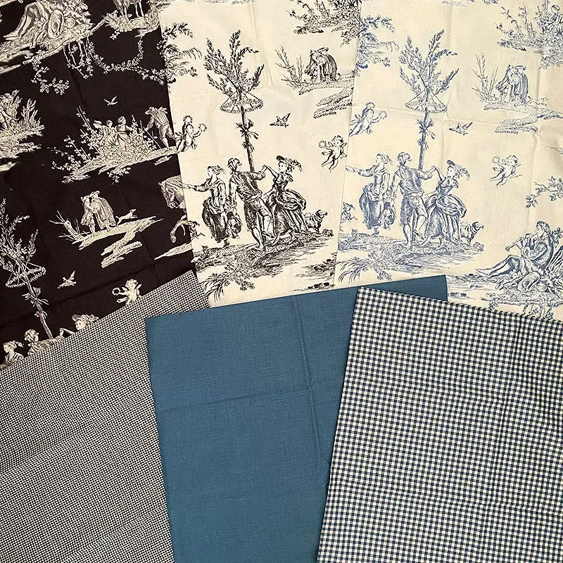 French General Toile Vichy Bundle tissu coton lot 6 yards