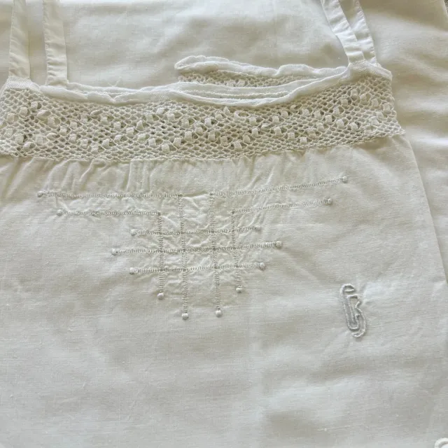 French General chemise ancienne coton sans manches taille 8-10