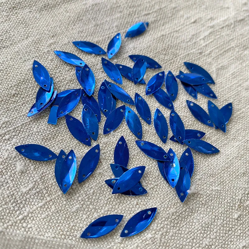 French General paillettes losange bleu cobalt vintage x1000