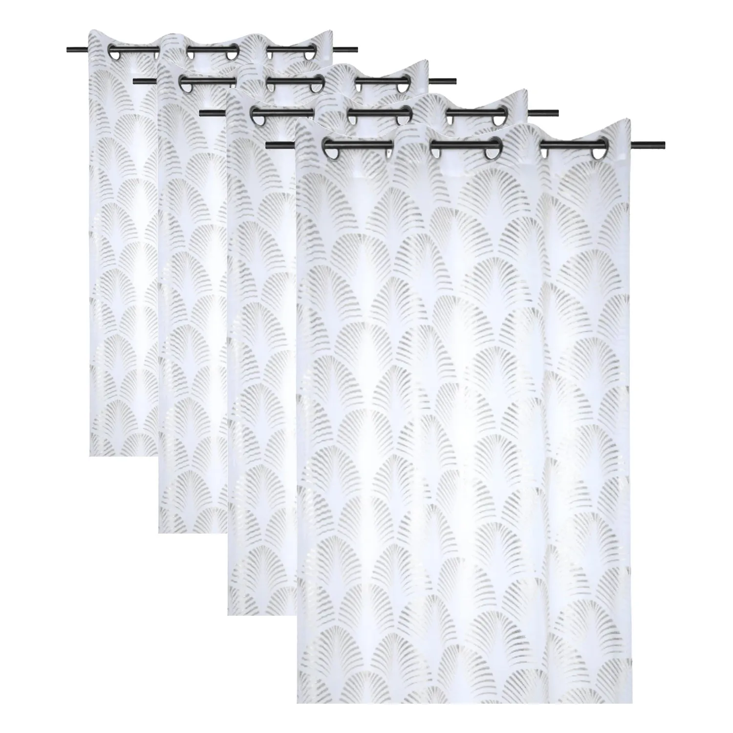 Stof Maldives 140x260 voile œillets argent polyester