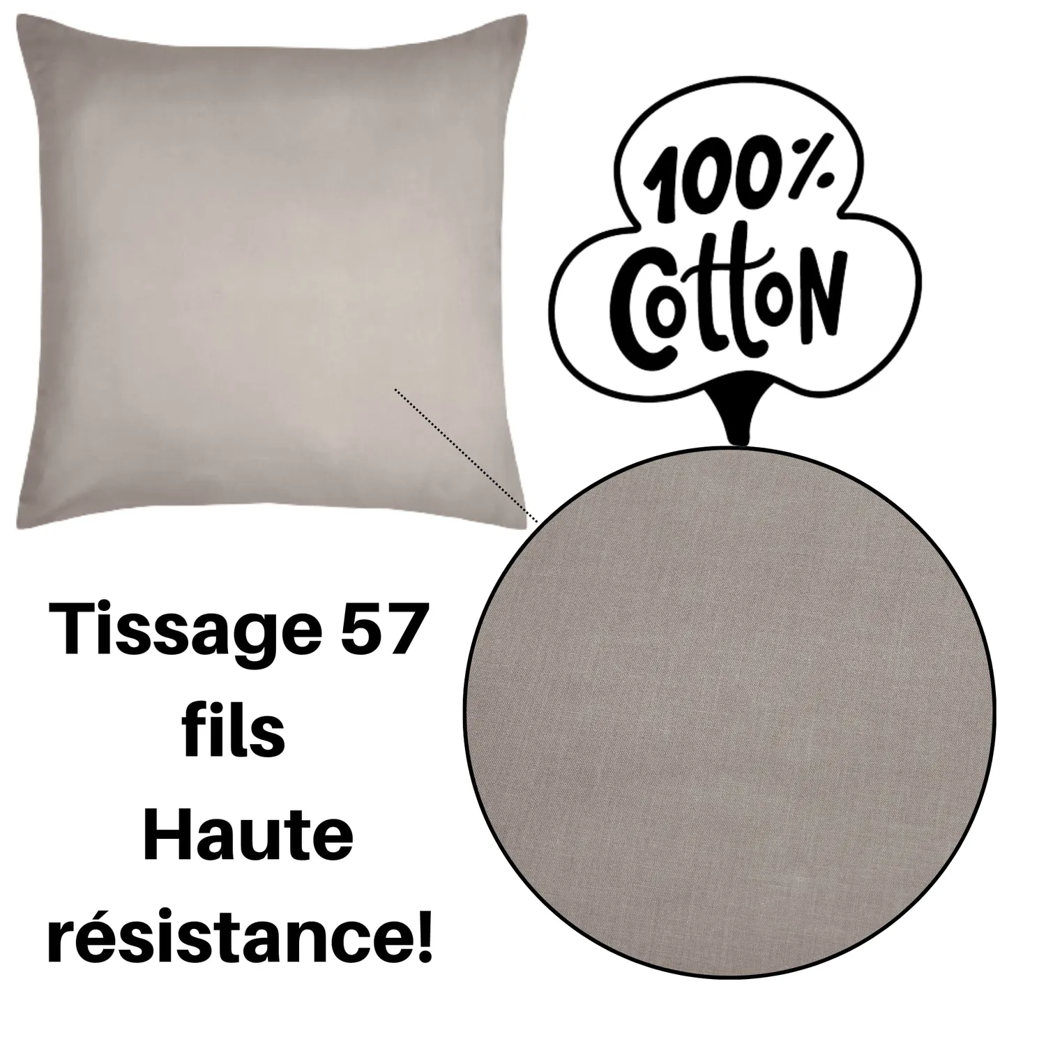 STOF Eden taie d'oreiller 63x63 cm lin coton