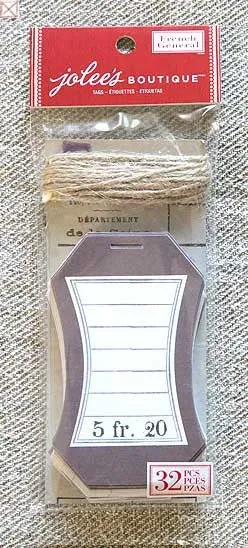 Jolees Boutique French General tags scrapbooking brun français