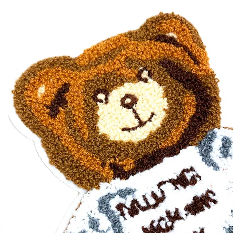 Yoko Saito écusson ours teddy à coudre t-shirt blanc grand