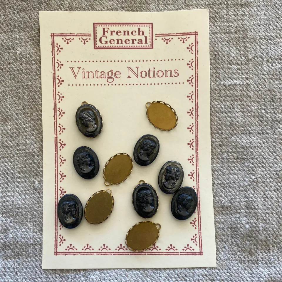French General Vintage Hematite camées bijoux lot de 6