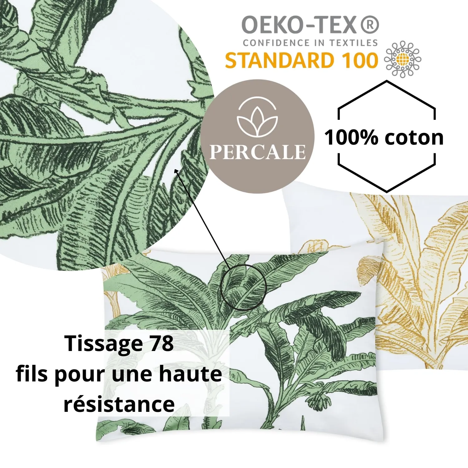 STOF Arama taie d'oreiller 50x70 vert percale