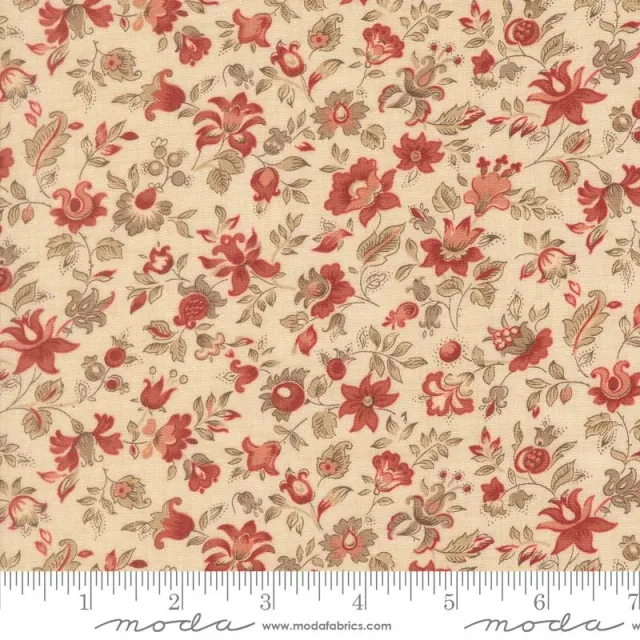 French General Le Jardin Rouge 36154 14 tissu coton perle au mètre